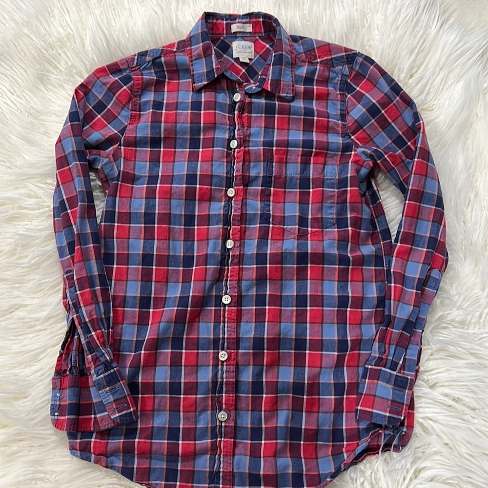 J. Crew Plaid Buttoned Down Shirt Size XXS